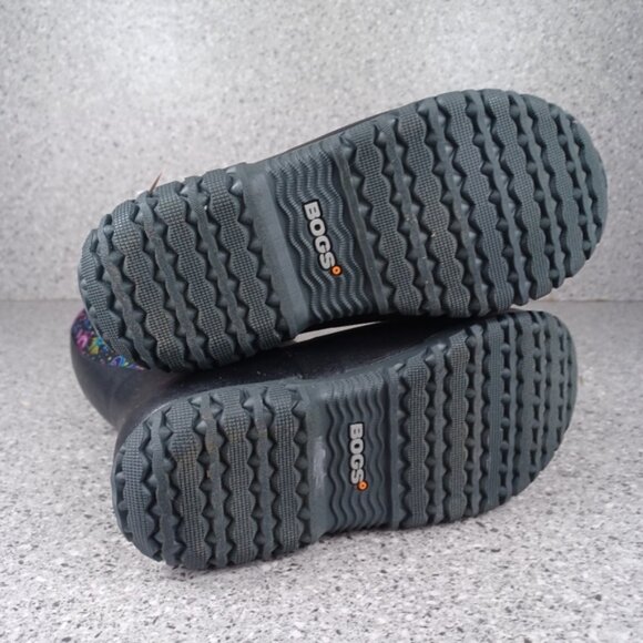 BOGS York Neon Unicorn Kids Black and Purple Rain Boots Shoes - Picture 8 of 8